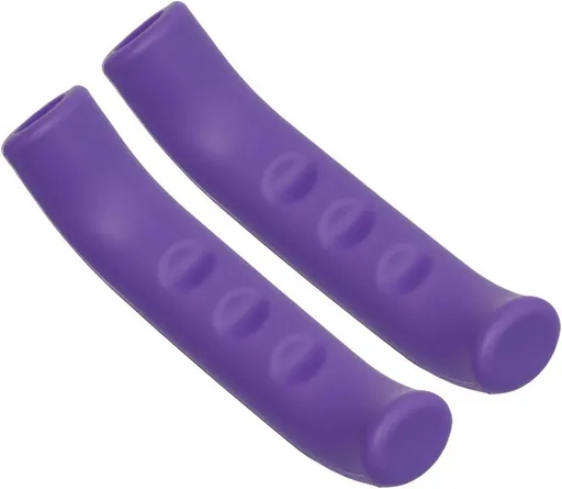 1 Pair Silicone Gel Bicycle Brake Lever Covers with Non-Slip Vibration-Absorbing Grip for Road and Mountain Bikes, Purple