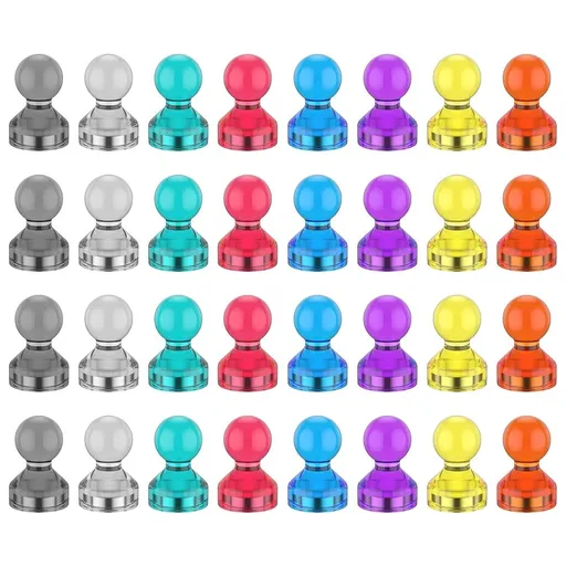 32Pcs Magnetic Push Pins Traces Free Fixing Mini Magnetic Push Pin Comfort and Smooth for Whiteboard Fridge Classroom Office