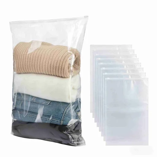 10Pcs Plastic Storage Bags, 16 x 24 5 Gallon Extra Large Clear Reclosable Zipper Bags for Clothes, Linens, Toys & More