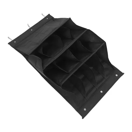 Over The Door Shoe Organizer Black Polyester Fabric for Narrow Doors and Closet Storage