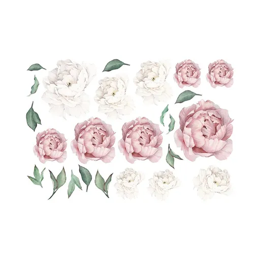 Creative Peony Flower Blossoming Peony Personality Combination Home Bedroom Decoration Romantic self-Adhesive Wall Stickers