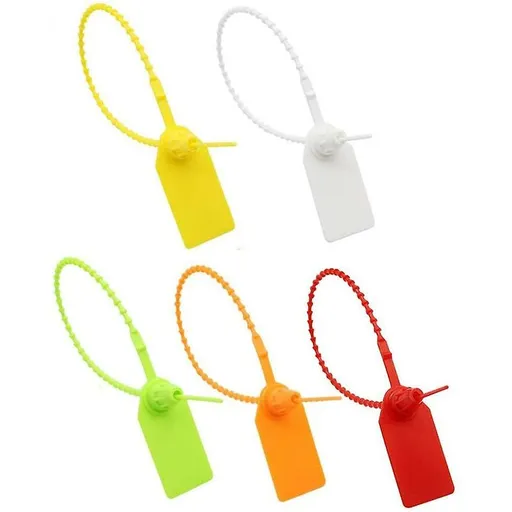 Cable Tie Tags, 100 pcs Plastic Cable Tie Tags, Self-Locking Brand Label, For Clothing Shoes Handbags Logistics