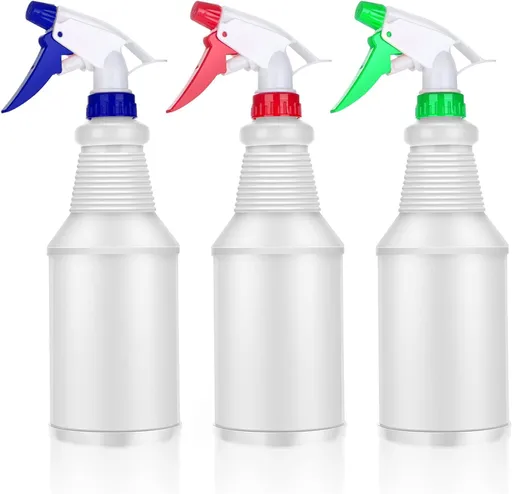 Spray Bottles Empty Spray Bottle 3 Pack Refillable Plastic Spray Bottles 750ML Leak Proof Water Spraying Bottle with Colorful Trigger Sprayer for Cleaning Gardening Household