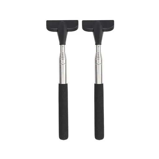 2pcs Retractable Windshield Wiper Set Rear View Mirror Cleaner Car Wiper Blade - Black