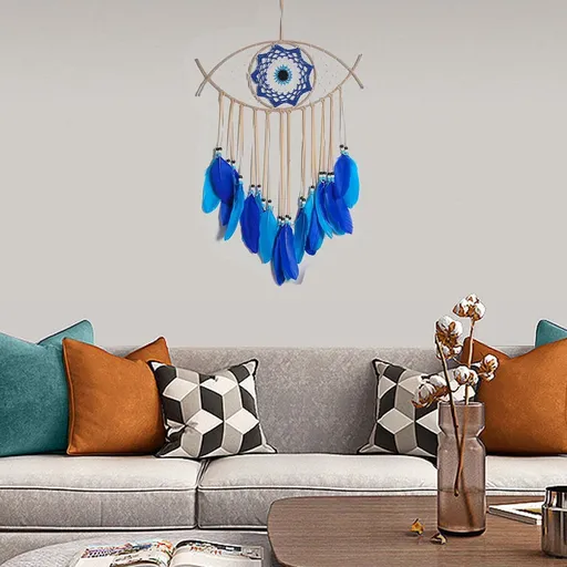 Feather Evil Eye Dream Catcher Natural Handmade Materials Moderate , Dream Catcher for Girls Bedroom