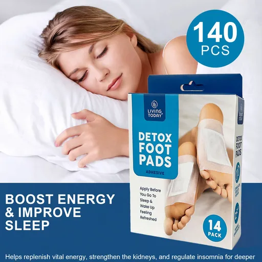 140 Pcs Cleansing Detox Foot Pads – 100% Natural Herbal Detox Patches (12 × 10 cm)