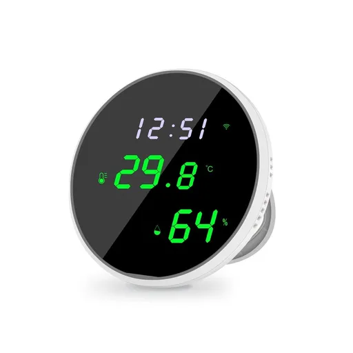 Thermometer Hygrometer: Digital Indoor Temperature Humidity Sensor with LED Backlit Display, App Notification Alert