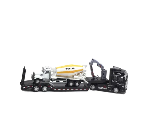Pull-back Design Construction Trailer Model Moving Joints Detachable Head Construction Trailer Vehicle Model for Boy and Girls