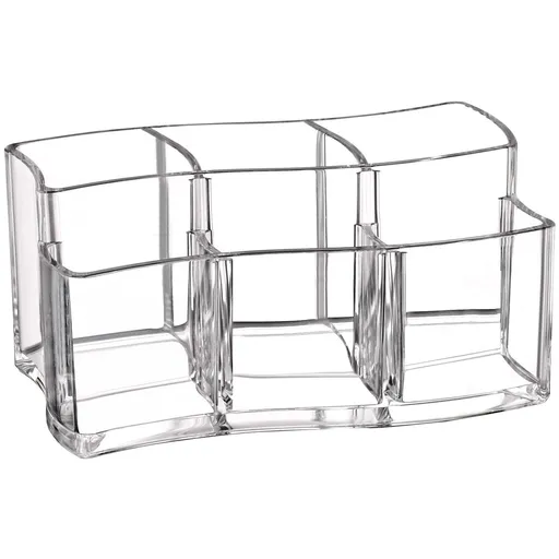 6 Slot Acrylic Makeup Brushes Holder Organizer, Clear Eyebrow Pen Container Cosmetics Storage saves space on your vanity tabletop