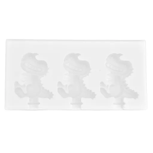 Multi Grid Silicone Ice Bar Mold Heat Resistant Ice Cream Making Mold Kitchen DIY Tool(3Grid Dinosaur Shape )