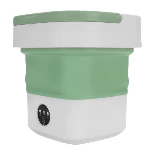 Portable Mini Washing Machine Small Clothes Foldable Laundry Machine with 3 Cleaning Modes for Hotel Home Apartment Green