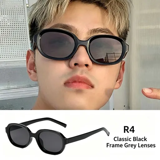 Sunglasses UV400 Fit-Over Design Unisex Gray Lens Black Frame