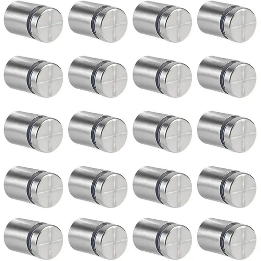 20 pcs Glass Standoffs, 19 X 25Mm Standoff Screws, Stainless Steel Wall Mount For Advertising Nails, For Plaques And