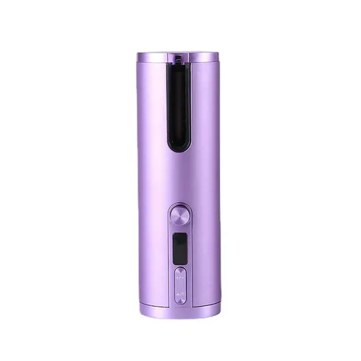 Cordless Automatic Hair Curler with Adjustable Temperature - Purple
