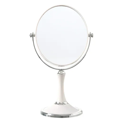 Back to School Magnifying Makeup Mirror Double Sided Tabletop Mirror with 3 Magnification, Magnified Desk Mirror for Makeup, Cosmetic Vanity Mirror with Stand and 360° Rotation 5.5×11.4 in White
