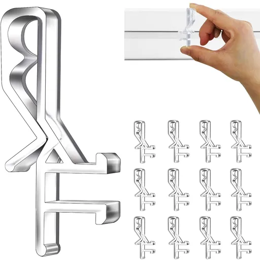 Hidden Channel Clips, 1-7/8inch Clear Plastic Clips for The with a Groove in The Back，For wood or faux wood valances (20pcs)