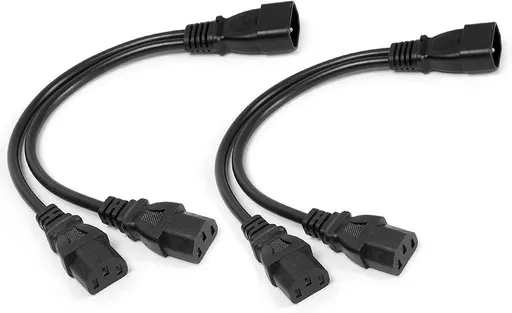 2Pack UPS Server Y Splitter C14 to 2 x C13 Power Adapter Cable Cord