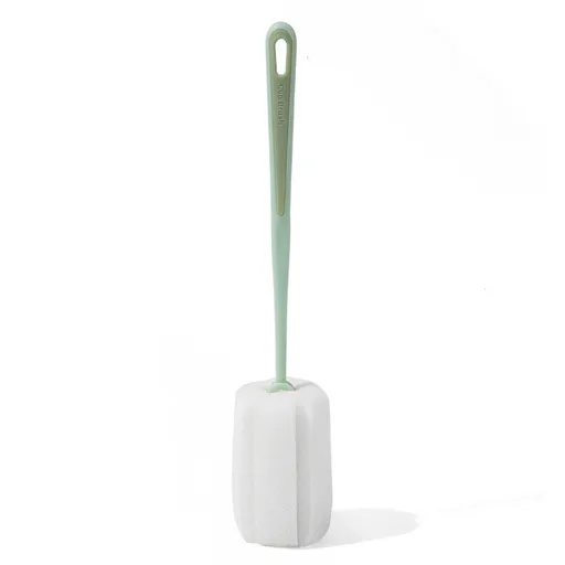 Long Handle Sponge Bottle Brush 360° Cleaning Elastic Flexible Hanging Hole Design Soft Sponge Bottle Cleaning BrushGreen