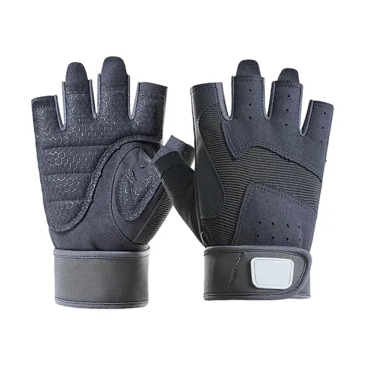 Half-Finger Breathable Workout Gloves – Non-Slip Gym Gloves for Fitness, Cycling, Climbing & Training - Grey M