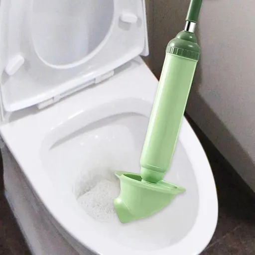 Toilet Drain Unblocker - Pump Unblocker WC - Plastic - Rubber - Stainless Steel - Drain - Unblocker - Sink Unblocker - Sink Unblocker - Toilet Unblocker Pump - Drain Spring - Plunger - Green