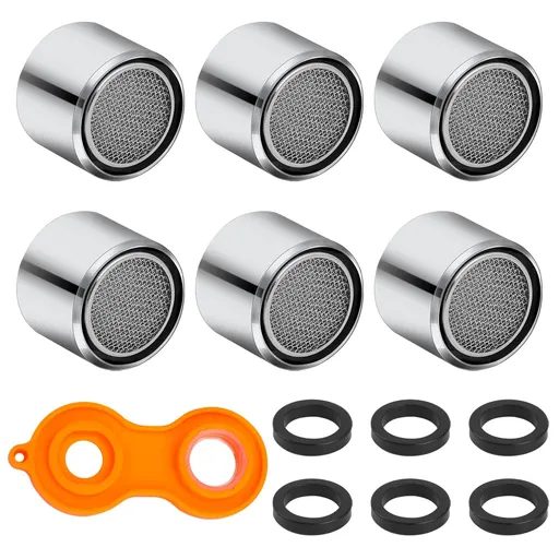10 Pcs Female Thread Faucet Aerator Aerator Silver Faucet Replacement Parts with Brass Shell 24mm Kitchen Faucet