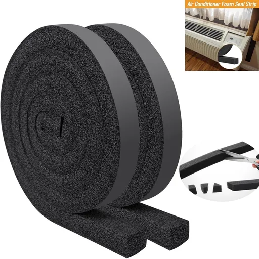2 Roll 13FT Air Conditioner Foam Strip,1 X 1 Inch Foam Weather Stripping,Non Adhesive Insulating Strip,High Resilience Weatherseal Tape Energy Saving for Window Door Summer