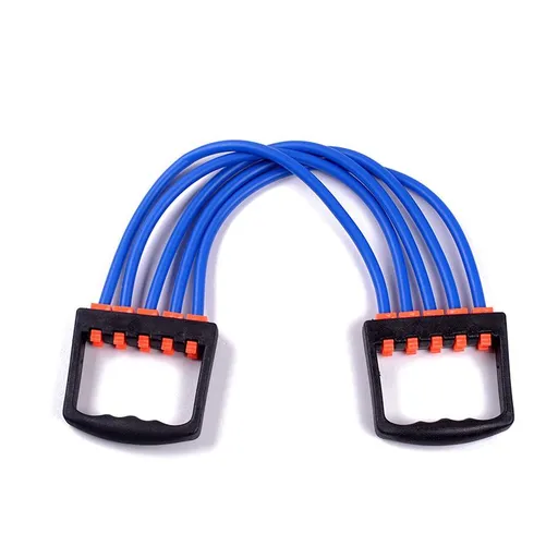 Strength Training Grip Strengtheners Adjustable Chest Expander Resistance Exercise System Bands Strength Trainer for Home Gym Muscle Training - Blue