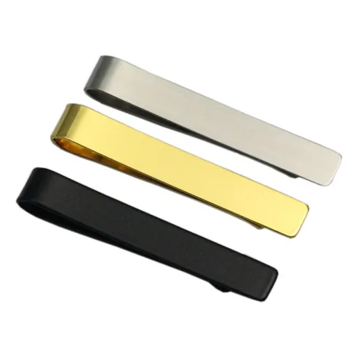 4 Pack Skinny Tie Bar Clip Set, Suit Tie Clips for Men, Tie Necktie Clasp Pinch Clip on Tie, Suitable for Business Metting