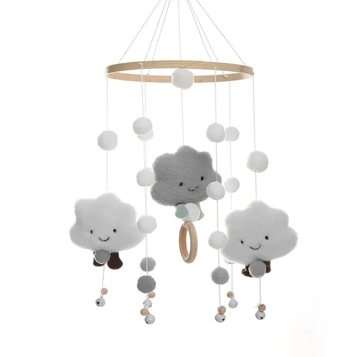 Baby Crib Mobile Music Box Pendant Clock Bedside Safe Toy for Infants, Compatible with YUX, Gray