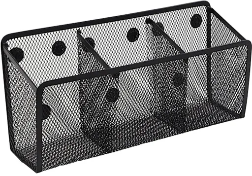 Pen Holder - Mesh Storage Basket with Extra Strong Magnets - Freezer Safe - Whiteboard - Cabinet Accessory - Office Supplies Organizer
