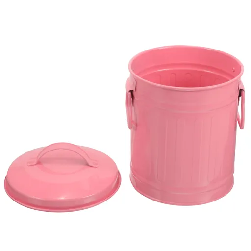 Small Trash Bin With Lid Pink 1Pcs