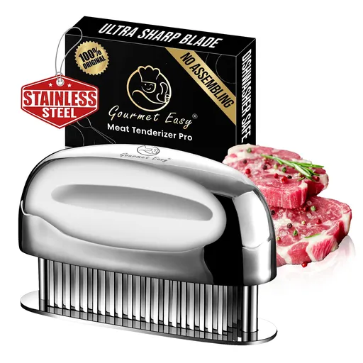 Gourmet Easy Meat Tenderizer Tool, Ultra Sharp Stainless Steel Needle Blades, Steak Accessories
