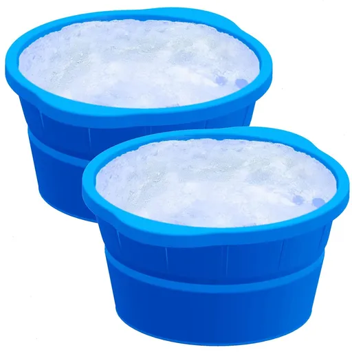 2pc Extra Large Ice Block Mold,Extra Thick Round Silicone Ice Cube Molds Reusable Giant Ice Cube Bricks Maker Ice Tray