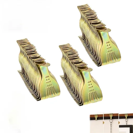 Window Frame Hangers, Picture Rail Hooks Heavy Duty, 2.2" X 1.3" Metal Rail Molding Hanging Hooks, Steel Picture Rail Hangers Hooks for Wall Art Display & Exhibition (20pcs)