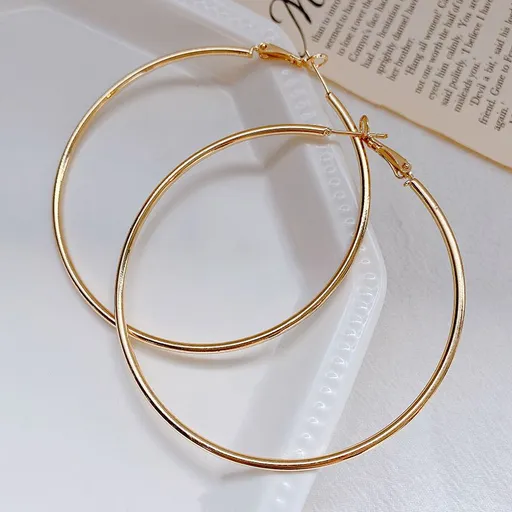 Mori Wai Metal Earrings Geometry Circle 925 Silver E2455 gold 7cm