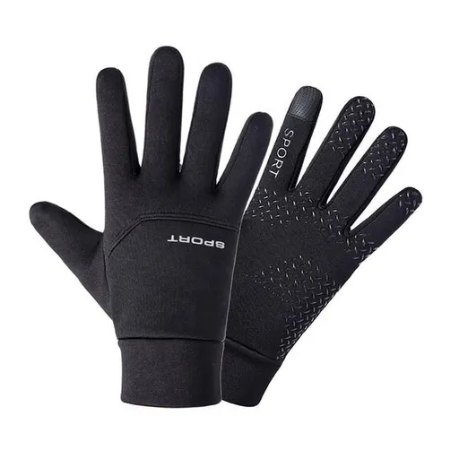 Kids Waterproof Thermal Football Gloves with Grip for Outfield Players black