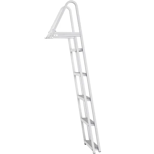 Removable Dock Ladder 5 Steps, 159 kg Load Capacity, Pontoon Boat Ladder with 4'' Wide Step & Nonslip Design for Ship/Lake/Pool/Marine Boarding