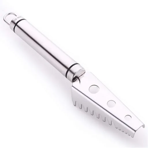 Fish Scale Remover, Fish Scales Scraper with 304 Stainless Steel Sawtooth for Fast Scales Peeling, Silver
