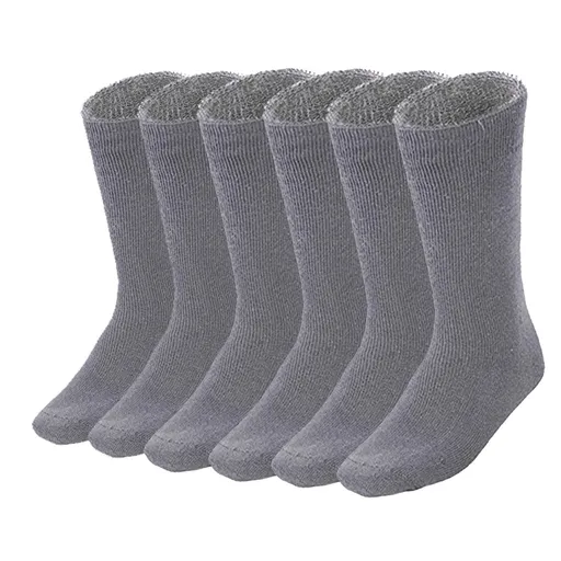 6 Pairs BAMBOO SOCKS Mens Heavy Duty Premium Thick Work Socks Cushion BULK - Charcoal Grey