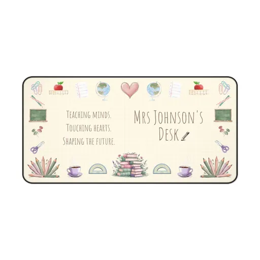 Story Nest Books Personalized Teacher Desk Mat Cute Classroom Decor Gift For Teachers Custom Accessory Inspirational Mouse Pad