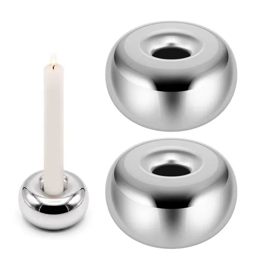 2 Pack Pebble Shape Candlestick Holder, Stable Base Design, Excellent Present Choice, for Dining Table Vanity Entryway Cabinet