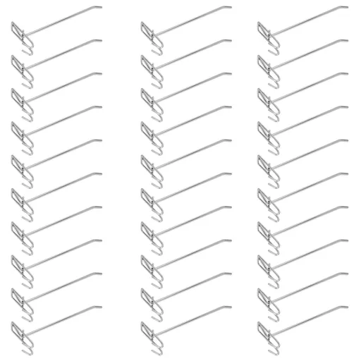 30pcs Supermarket Hook Iron Grid Shelf Hook Jewelry Display Shelf Hook 3.5mm Thickness20cm / 7.9in Long
