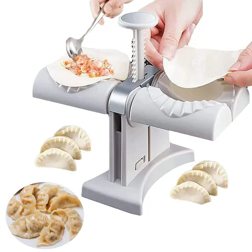 Dumpling Maker Mould,Household Double Head Automatic Dumplings Maker Moulds,Stainless Steel Chinese Dumpling Maker
