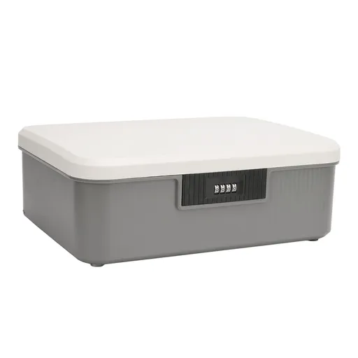 Password Storage Box 16L Capacity Compartment Design File Storage Case Document Organizer with Password Lock for Important Documents Files Items Gray