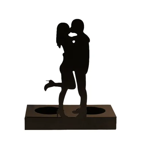 Iron Candle Holder Romantic Couple Candle Statue Gifts for Couple for Wedding Anniversary