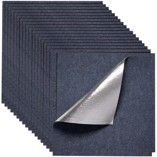 Carpet Tiles 610x610 mm, 15 Pack Peel and Stick Carpet Square Rug, Self Adhesive Commercial Floor Soft Padded for Seamless Cover 5.6㎡, Easy DIY Replacement for Living Room Office, Gray