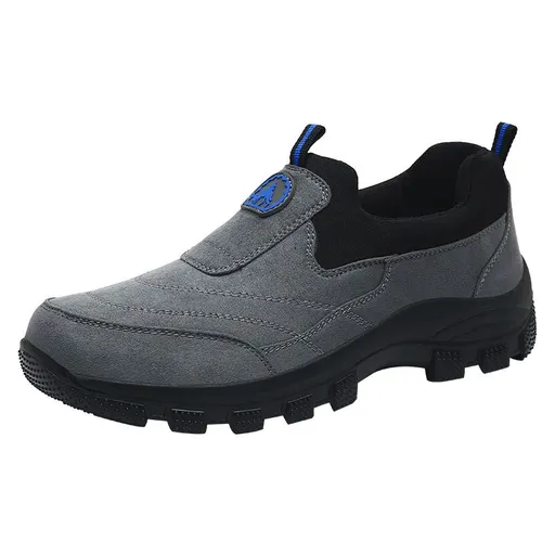 Men Slip On Hiking Shoes Waterproof Low Top Grey 43