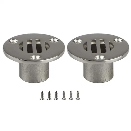 2pcs Small Boat Drain Floor Deck Drainage Cover Plug Scupper for Yacht Thru Hull Marine 316 Stainless Steel with Screws（22mm）