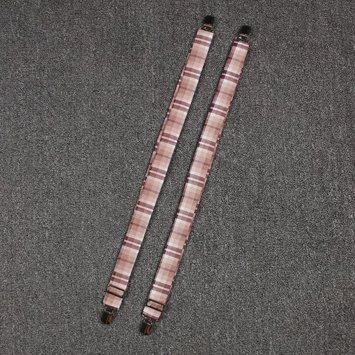 JK Single Strap Polyester Adjustable Pink White Check Light Brown purple lattice single strap