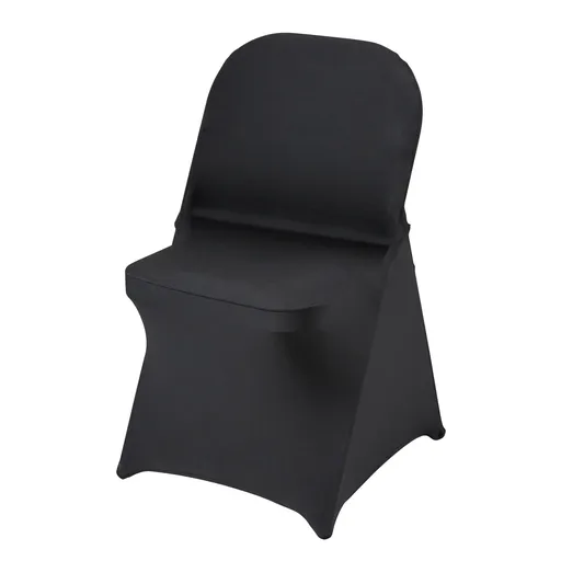 Stretch Spandex Folding Chair Covers, Universal Fitted Chair Cover, Removable Washable Protective Slipcovers, for Wedding, Holiday, Banquet, Party, Celebration, Dining (100PCS Black)